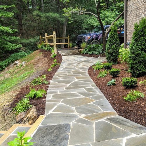 flagstone walkway and steps