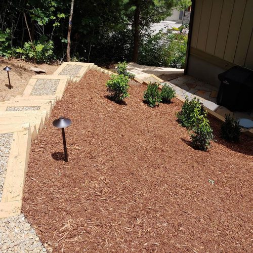 wood and gravel staircase