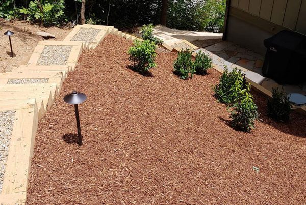 wood and gravel staircase