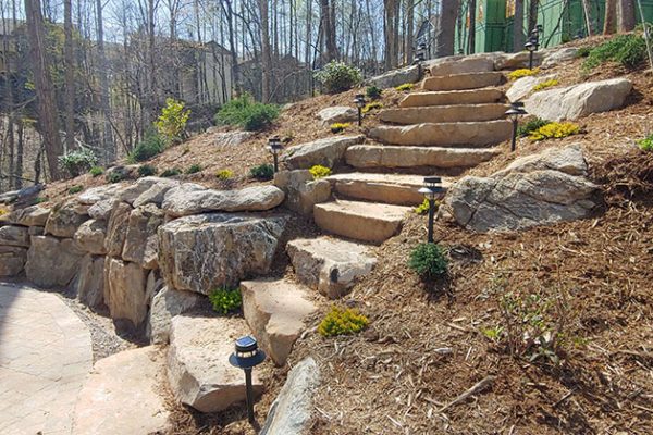 stone staircase landscape design