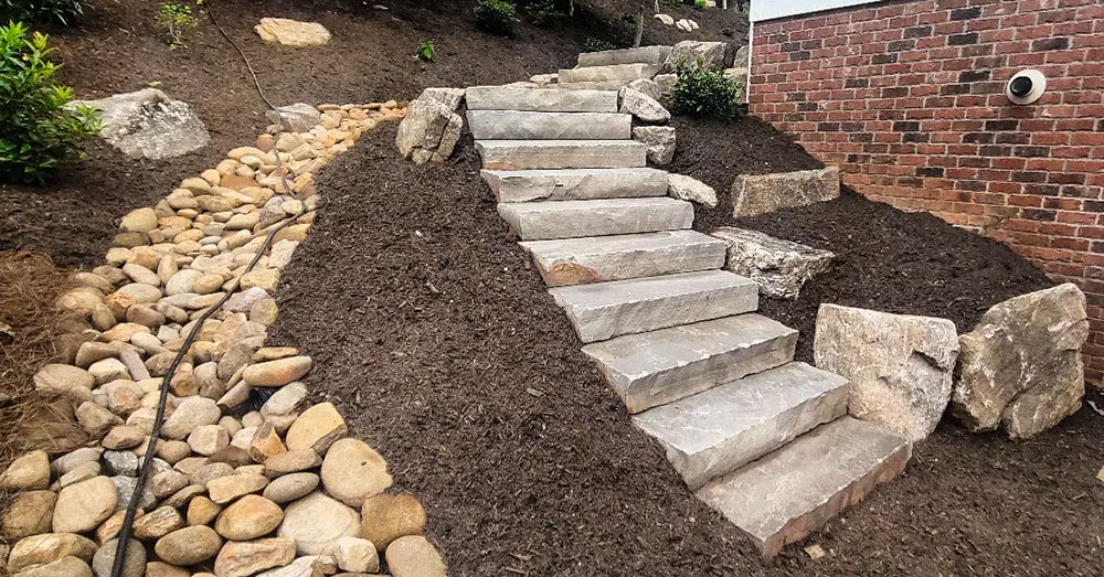 Natural Stone Step Design and Install