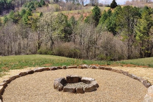 natural stone fire pit